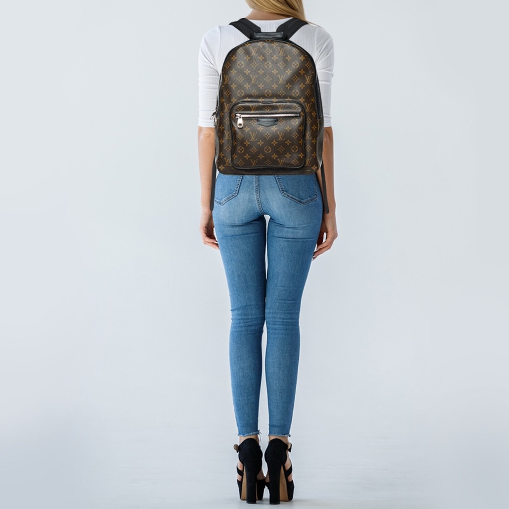 LOUIS VUITTON Brown Monogram Macassar Canvas Josh Backpack